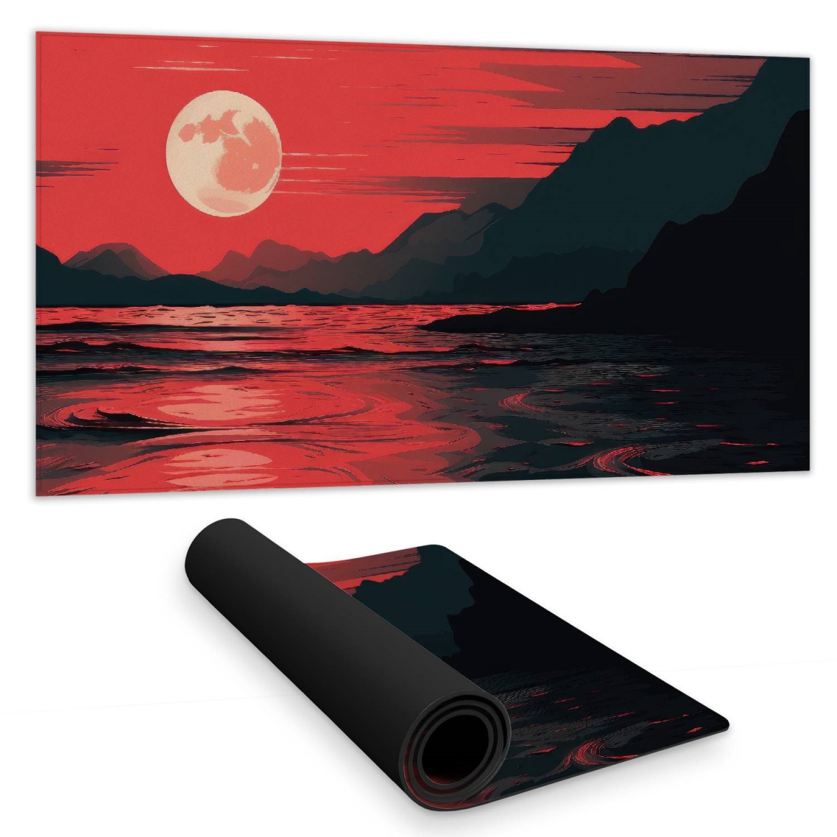 Concius Sales C1DM1531Q5XCRT 16 x 32 in. Bloody Tides Desk Mat - Stylish Home Decor, Durable Surface