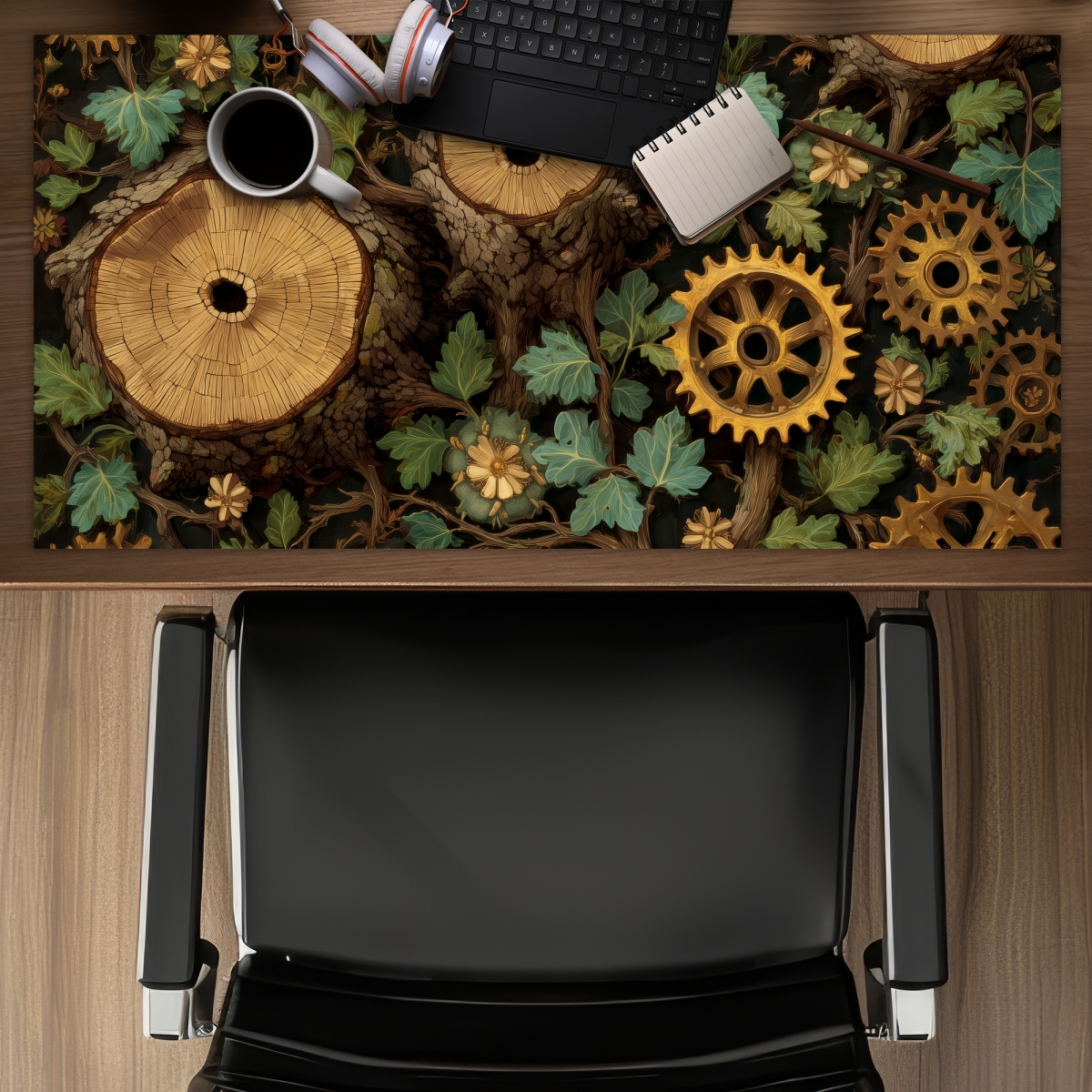 Concius Sales C1DM1531U0112G 16 x 32 in. Hiding gears Desk Mat - Stylish Home Decor for Workspaces