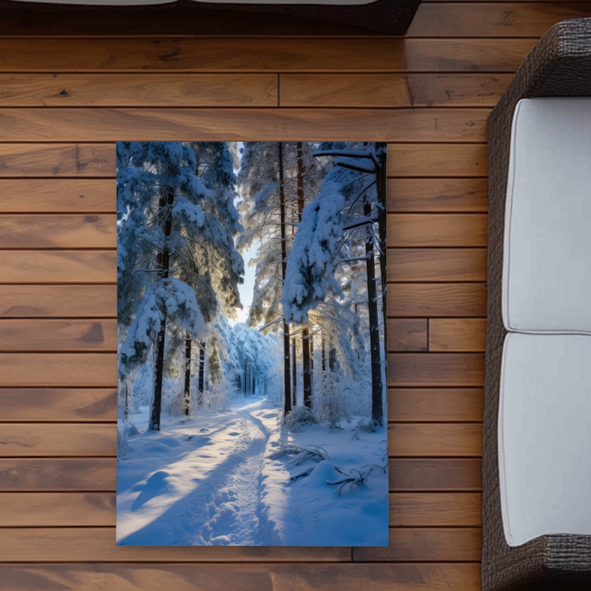 C1ROAR230KY4Q2 2 x 3 ft. Snowy Path Black Outdoor Rectangle Area Rug for Home Decor - Durable & Stylish