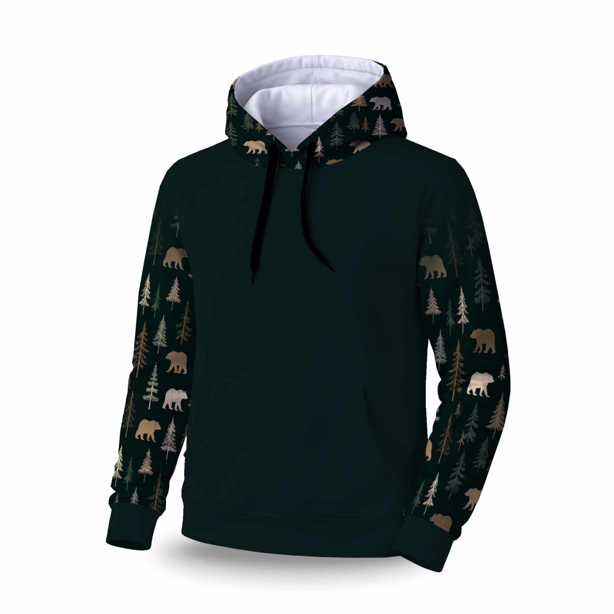C1SPHXLG1VI1SO Forest Bear Stroll Sleeve Pullover Hoodie - Cozy Apparel - Extra Large
