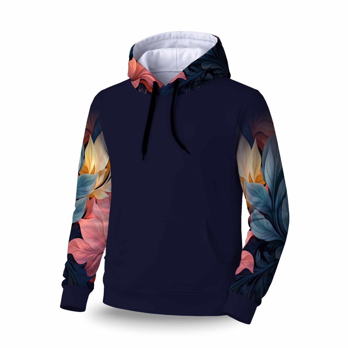 C1SPHXLG68PBWN Pastel Bloom Sleeve Pullover Hoodie - Stylish Apparel - Extra Large