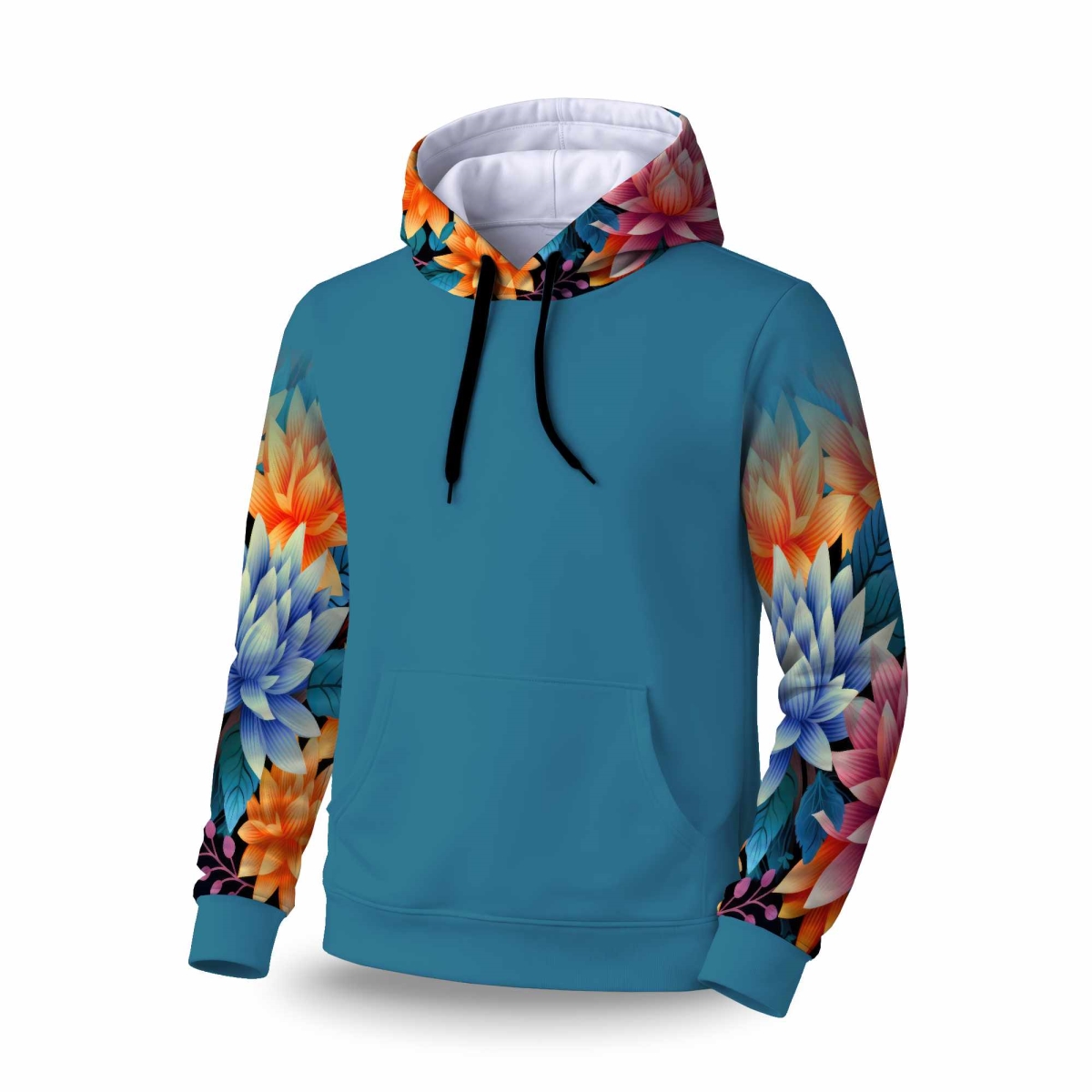 C1SPHXLGMQKXT9 Color Bouquet Sleeve Pullover Hoodie - Stylish Apparel - Extra Large