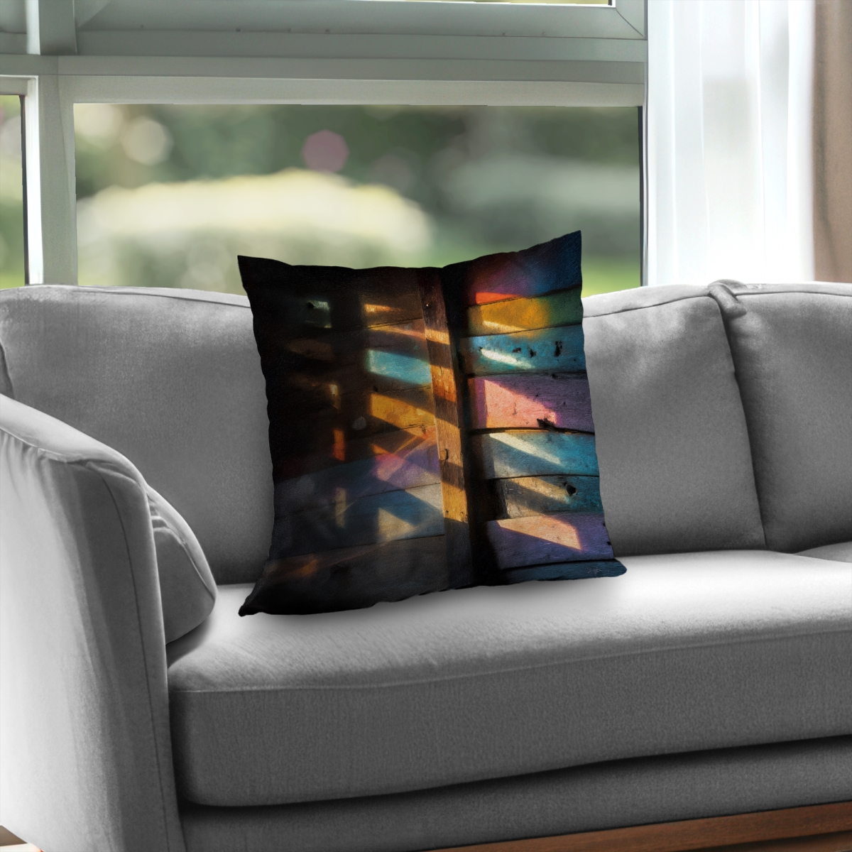 Concius Sales C1PC2020VK3FZ7 20 x 20 in. Casting Rainbows Poly Twill Throw - Cozy Home Decor Blanket - Insert NOT included