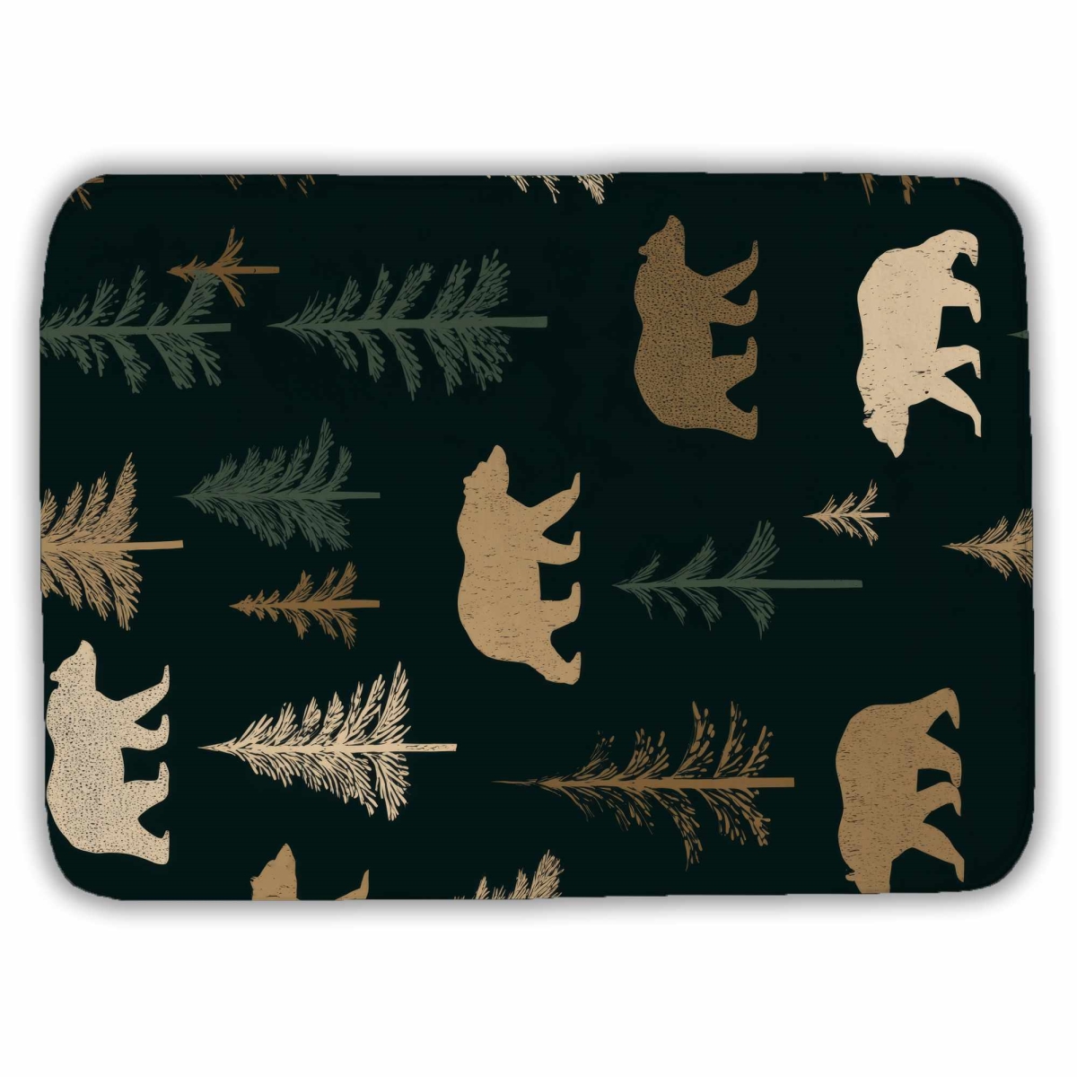 C1BM1724OV1W5D 17 x 24 in. Forest Bear Stroll Bath Mat - Cozy Home Decor Rug