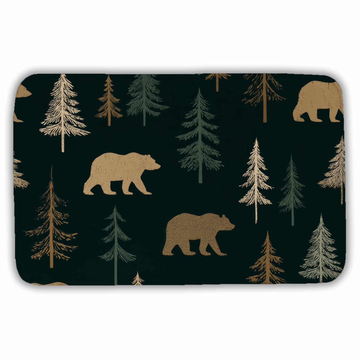 C1BM2134A635K2 21 x 34 in. Forest Bear Stroll Bath Mat - Cozy Home Decor Rug