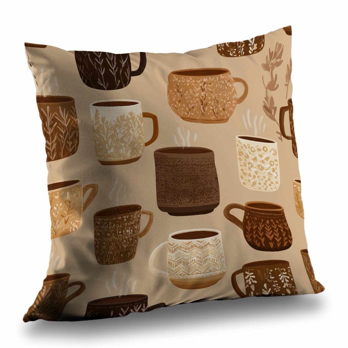C1PT1414ST68UM 14 x 14 in. Cozy Cup Collection Poly Twill Throw Pillow - Home Decor - Insert Included