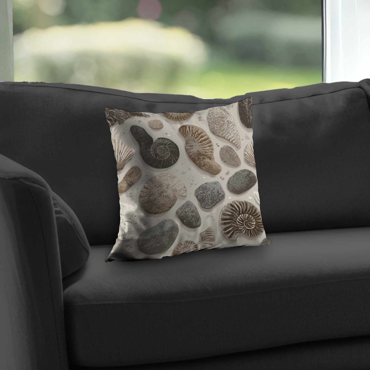 C1PT1414T917FB 14 x 14 in. Timeless Fossil Flow Poly Twill Throw Pillow - Home Decor - Insert Included