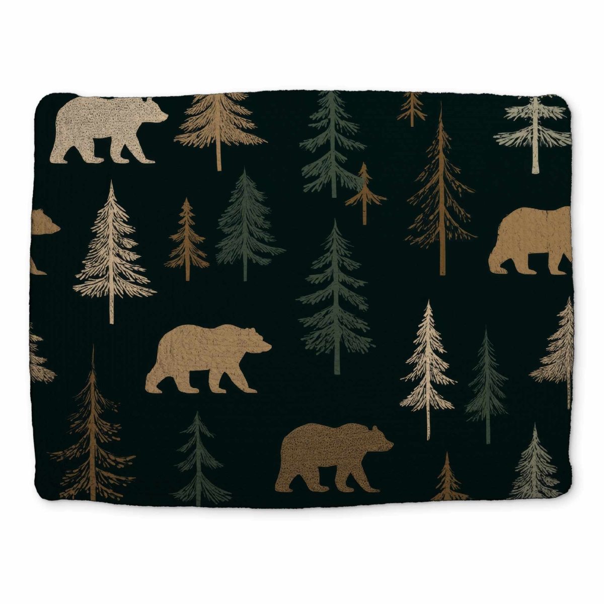 CBPM1418QSPR3Y 14 x 18 in. Forest Bear Stroll Braided Placemat - Stylish Home Decor