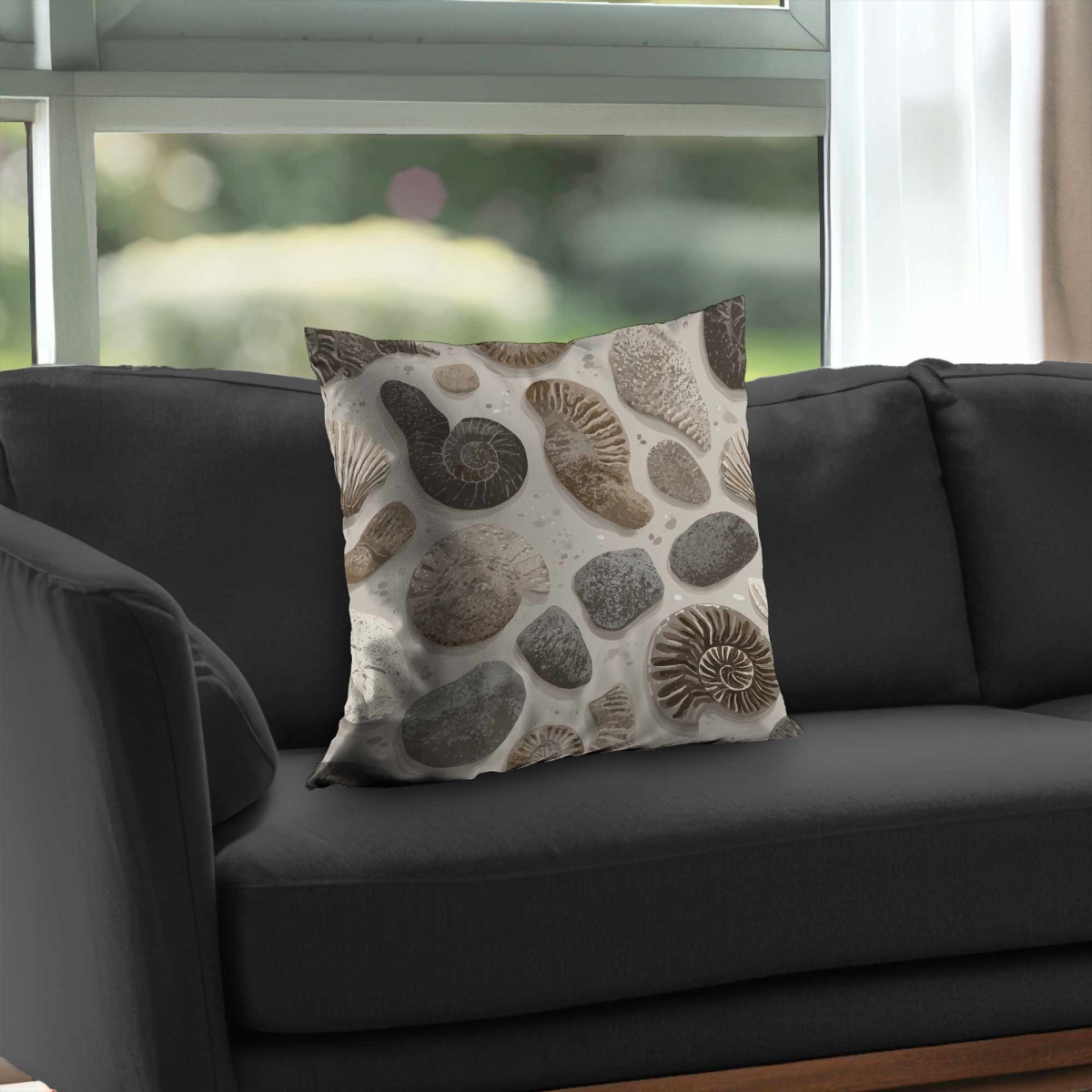 C1PT2020HXCG2N 20 x 20 in. Timeless Fossil Flow Poly Twill Throw Pillow - Home Decor - Insert Included