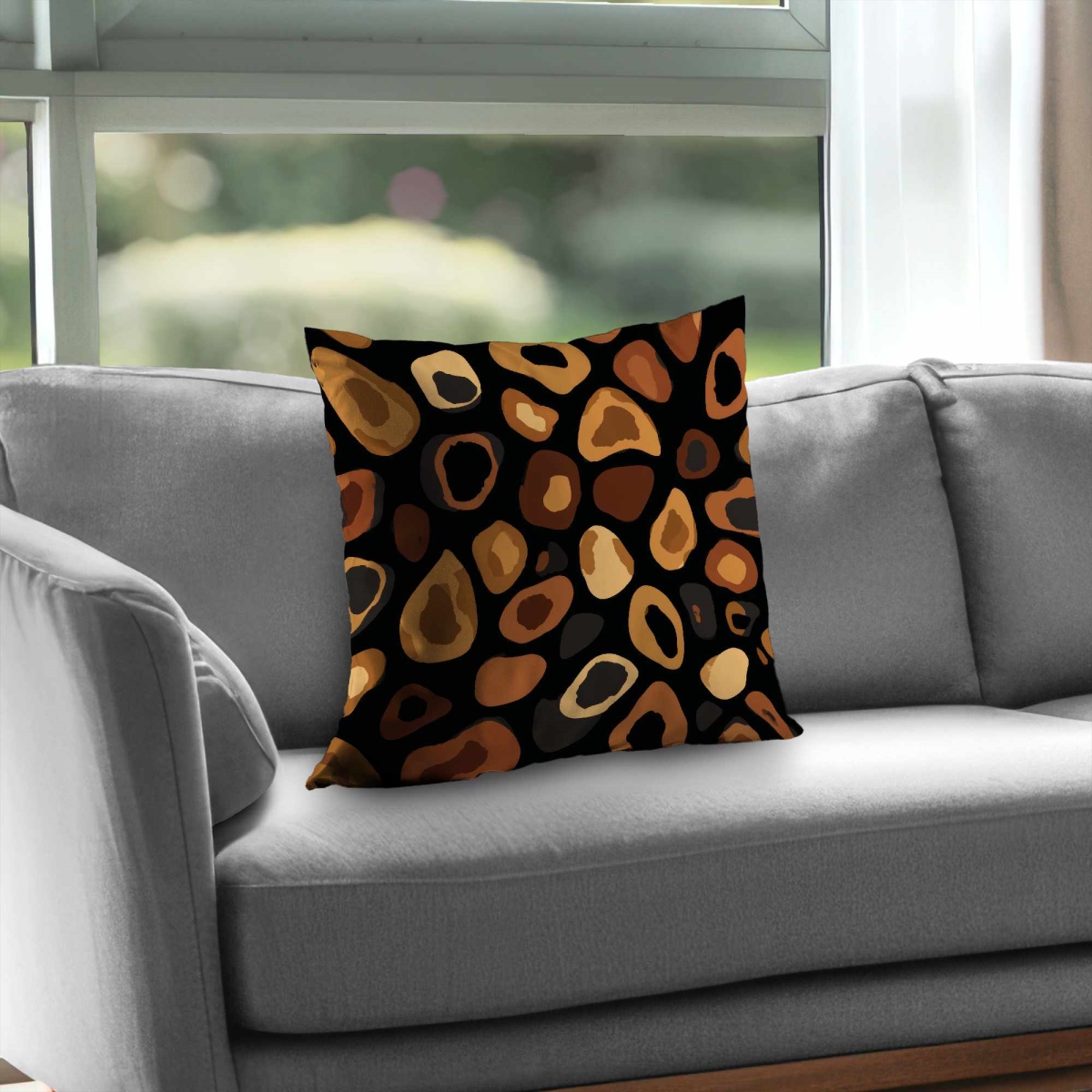 C1PT2020STV617 20 x 20 in. Wild Earth Spots Poly Twill Throw Pillow - Home Decor - Insert Included