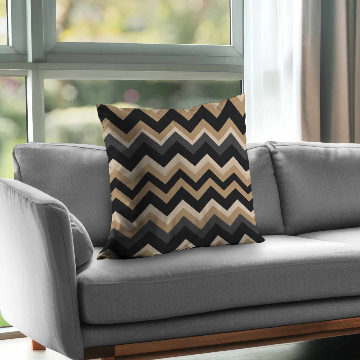C1PT2626LR9IPC 26 x 26 in. Earth Tone Waves Poly Twill Throw Pillow - Home Decor Accent - Insert Included