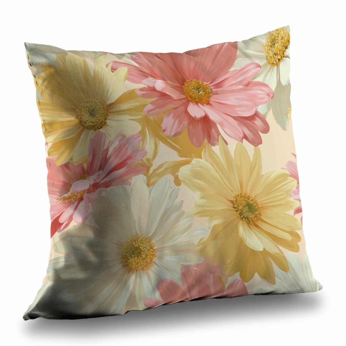 C1PT2626WB2ZD1 26 x 26 in. Sunlit Daisy Dream Poly Twill Throw Pillow - Home Decor - Insert Included