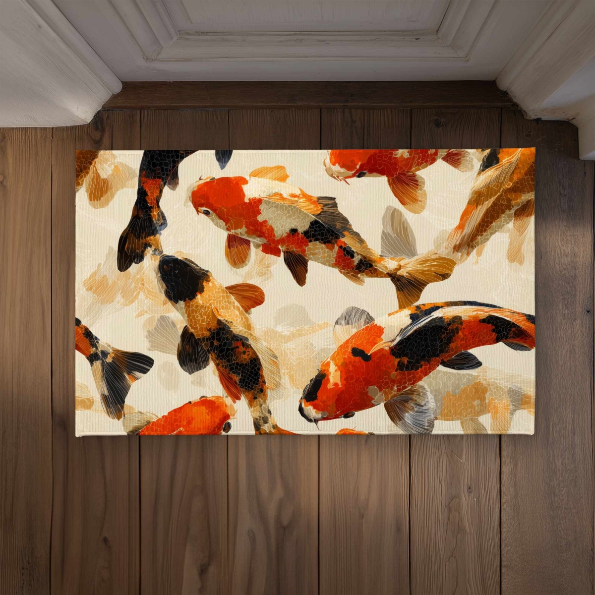 CODM2134D036F1 21 x 34 in. Koi Dance Flow Door Mat - Indoor Outdoor Home Decor Mat