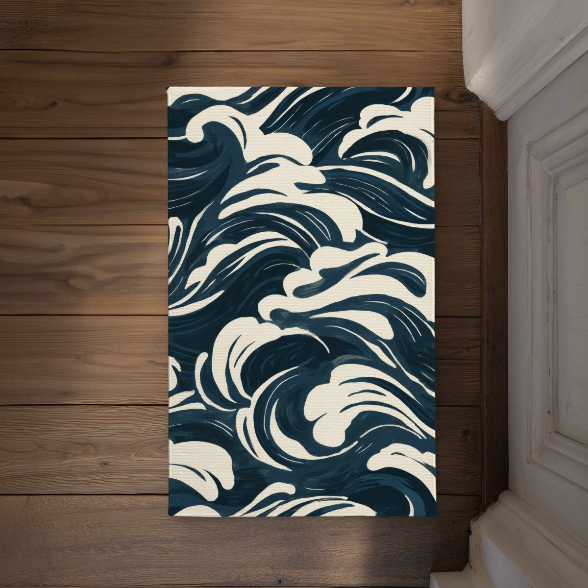 CODM2134F5RTFR 21 x 34 in. Midnight Ocean Flow Door Mat - Indoor Outdoor Home Decor