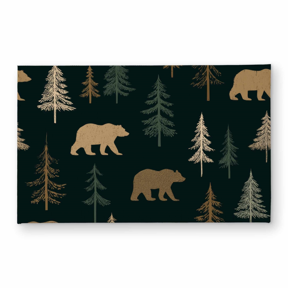 CODM2134O0S9HY 21 x 34 in. Forest Bear Stroll Door Mat - Indoor Outdoor Home Decor