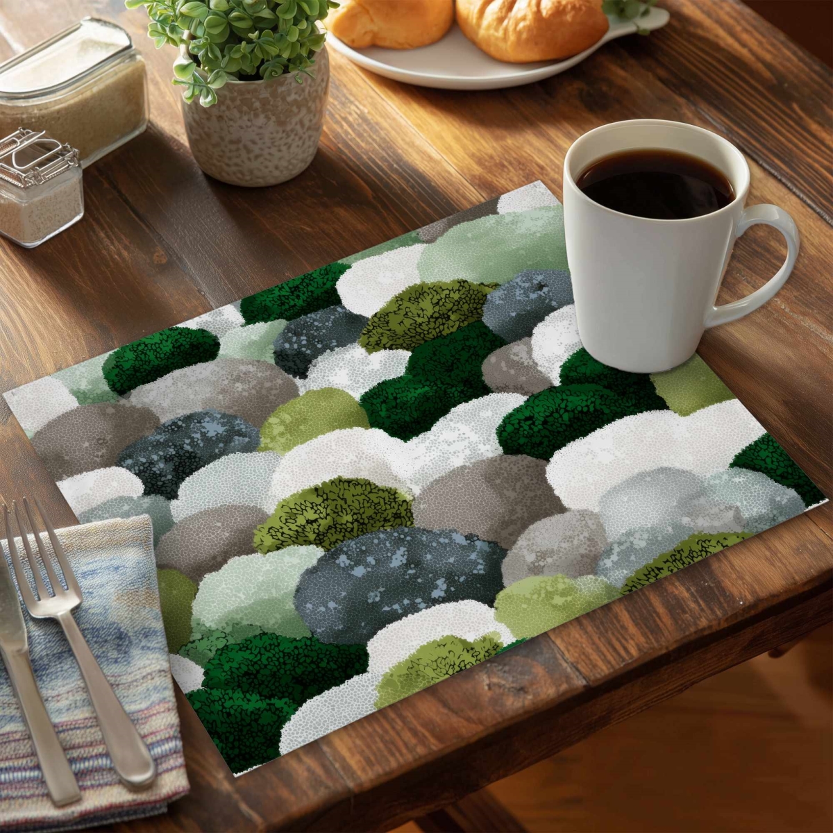 CPPM141862BGEE 14 x 18 in. Mossy River Stones Placemat - Stylish Home Decor Accent