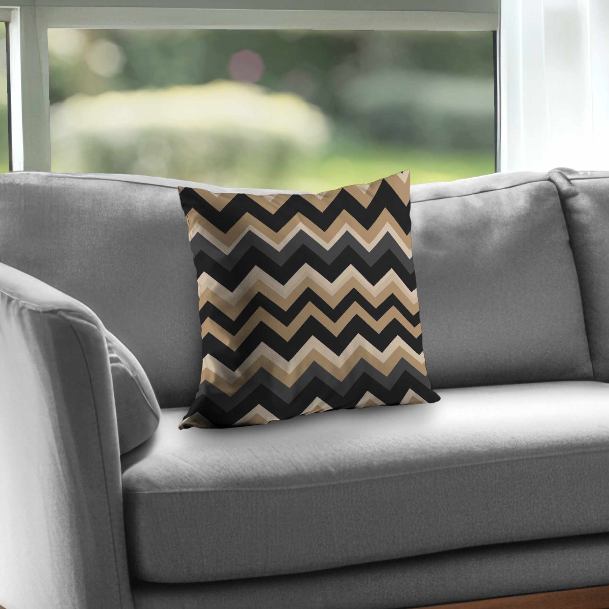C1PC1616BSHB49 16 x 16 in. Earth Tone Waves Poly Twill Throw - Cozy Home Decor Blanket - Insert NOT included