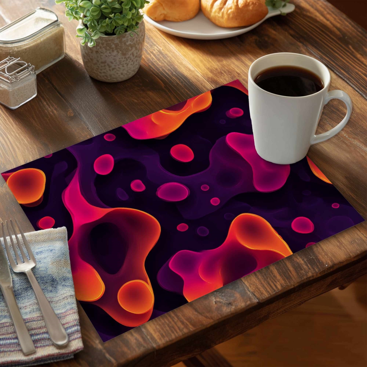 CPPM1418PCD5CY 14 x 18 in. Luminous Flow Veins Placemat - Stylish Home Decor Accent