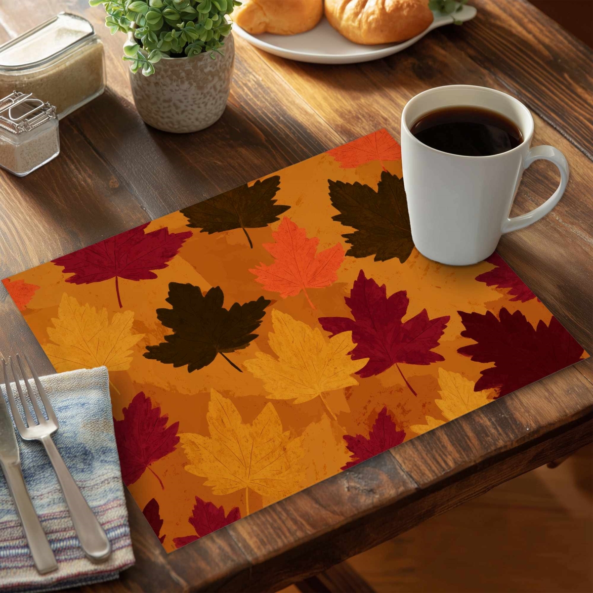 CPPM1418T8AKZE 14 x 18 in. Autumn Glow Leaves Placemat - Elegant Home Decor Accent
