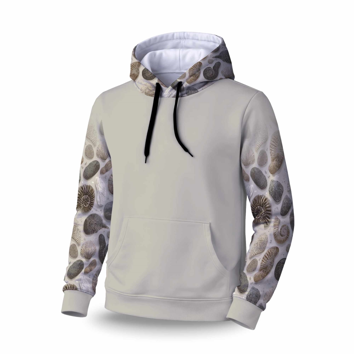 C1SPHLRG4Y9K20 Timeless Fossil Flow Sleeve Pullover Hoodie for Apparel - Large