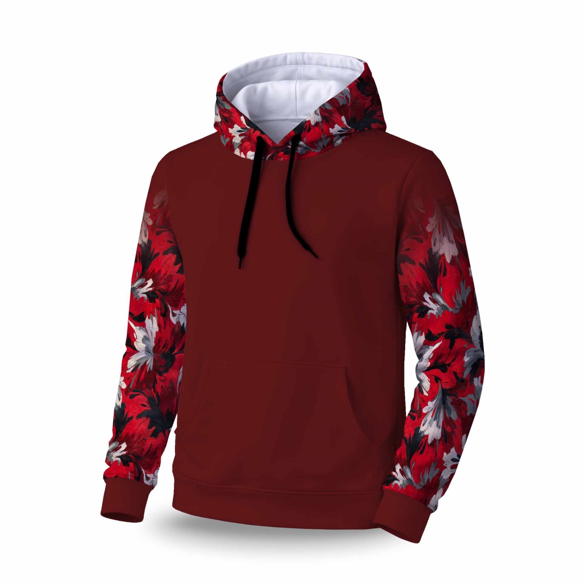 C1SPHLRGLS4UHG Red Flow Sleeve Pullover Hoodie - Stylish Apparel Hoodie - Large