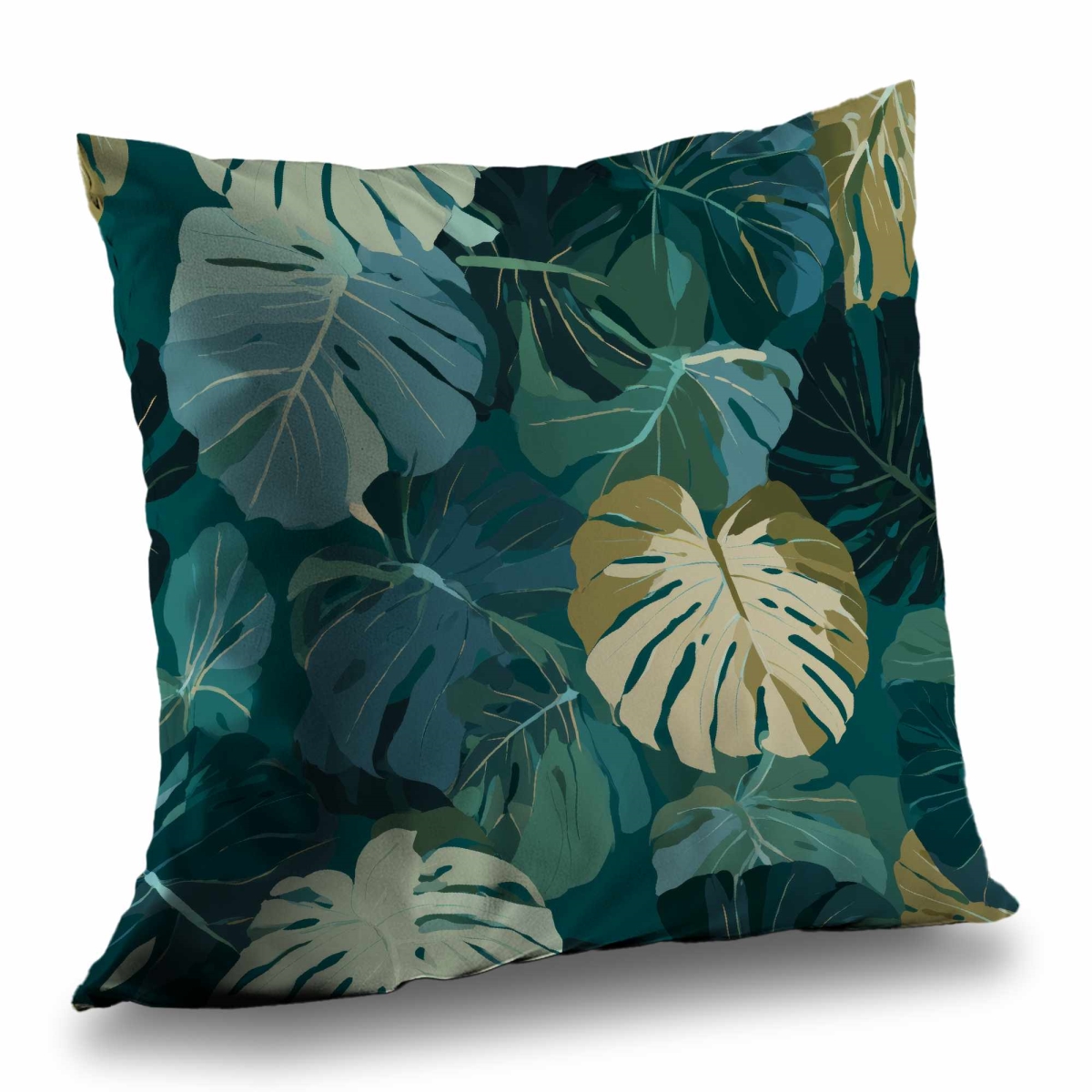 C1PC1616EDX052 16 x 16 in. Tropical Leaf Veil Throw - Stylish Poly Twill Home Decor - Insert NOT included