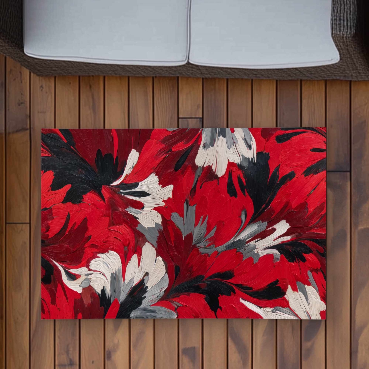 C1ROAR23FTUDUD 2 x 3 ft. Red Flow Outdoor Rectangle Area Rug - Stylish Home Decor Rug