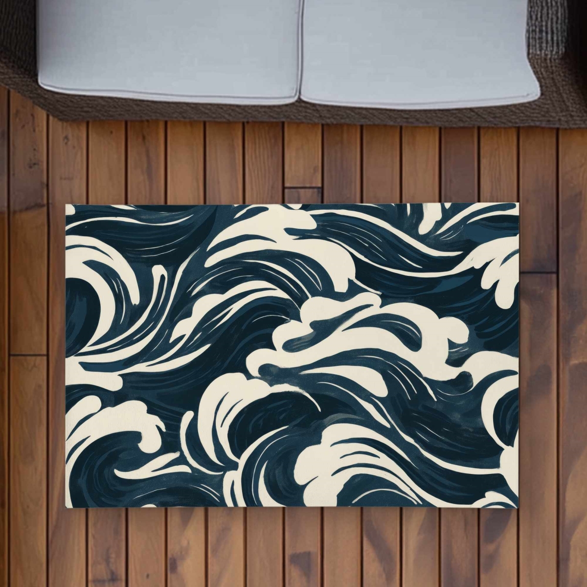 C1ROAR23KM06VA 2 x 3 ft. Midnight Ocean Flow Outdoor Rectangle Area Rug - Stylish Home Decor