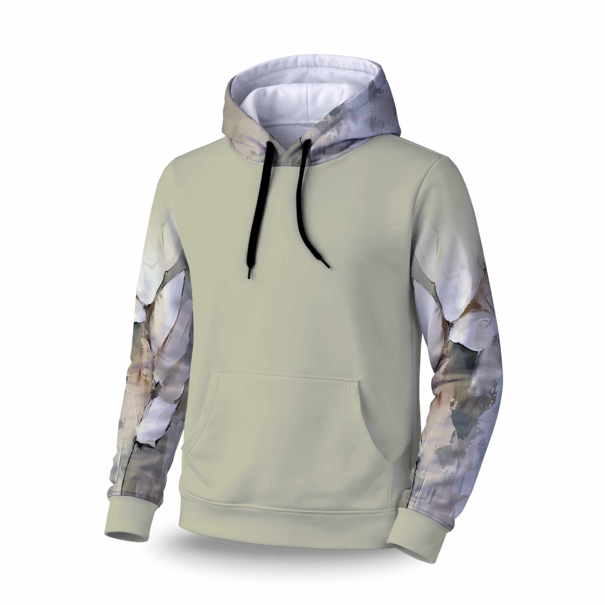 C1SPHLRGWDOCJN Leaf Sleeve Pullover Hoodie - Stylish Comfortable Apparel - Large
