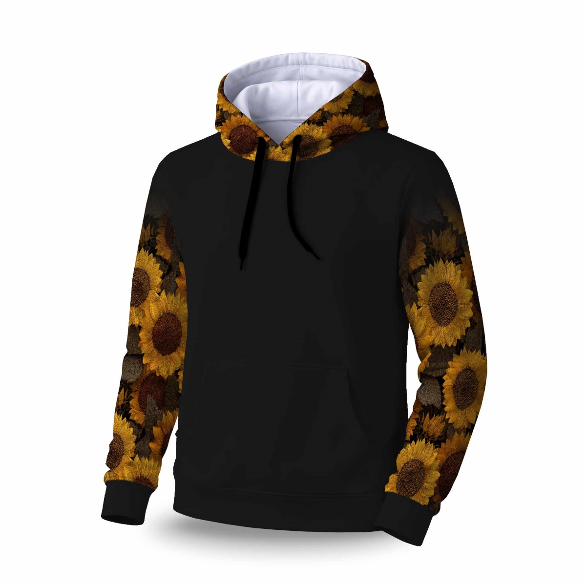 C1SPHMDM18QX6J Golden Glow Blooms Sleeve Pullover Hoodie - Stylish Apparel - Medium