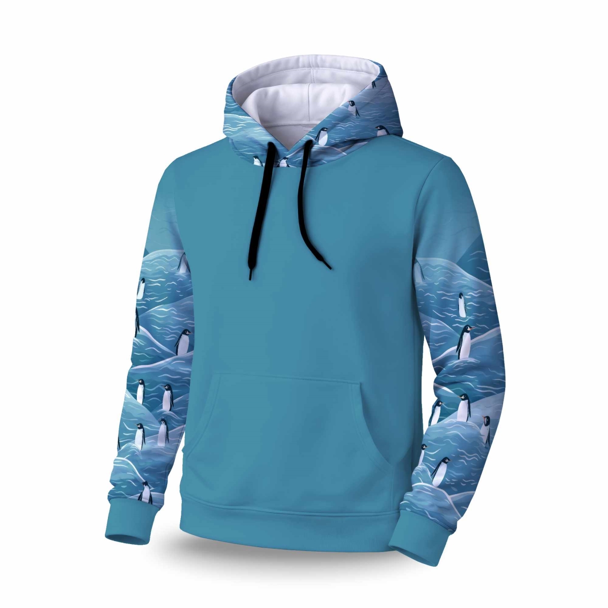 C1SPHMDM1FNF8O Penguins Wandering Sleeve Pullover Hoodie - Cozy Apparel - Medium