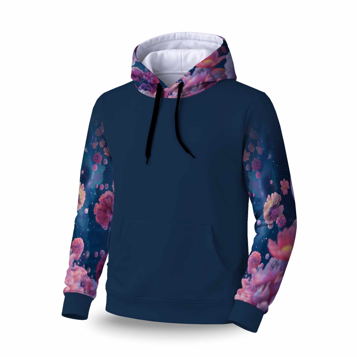 C1SPHMDMG0U77Z Pink Void Sleeve Pullover Hoodie - Stylish Apparel - Medium