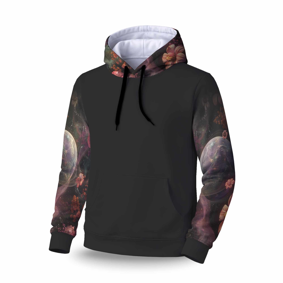 C1SPHMDMIF344Z Flower Space Sleeve Pullover Hoodie - Stylish Apparel - Medium