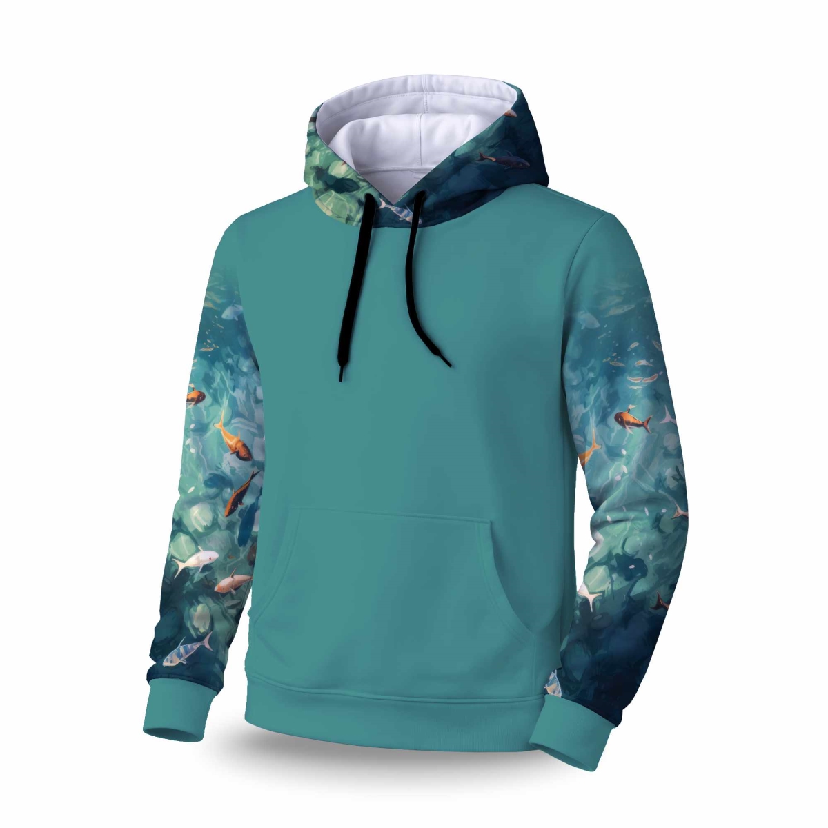C1SPHMDMJA0RRS Caustic Fish Sleeve Pullover Hoodie - Stylish Apparel - Medium
