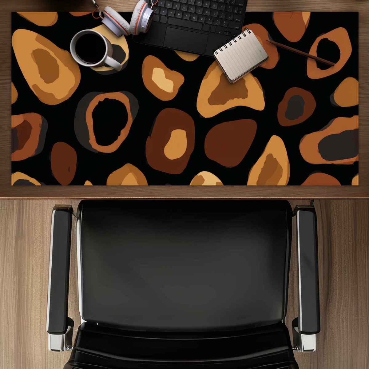 C1DM153183X65T 16 x 32 in. Wild Earth Spots Desk Mat - Stylish Home Decor Accessory