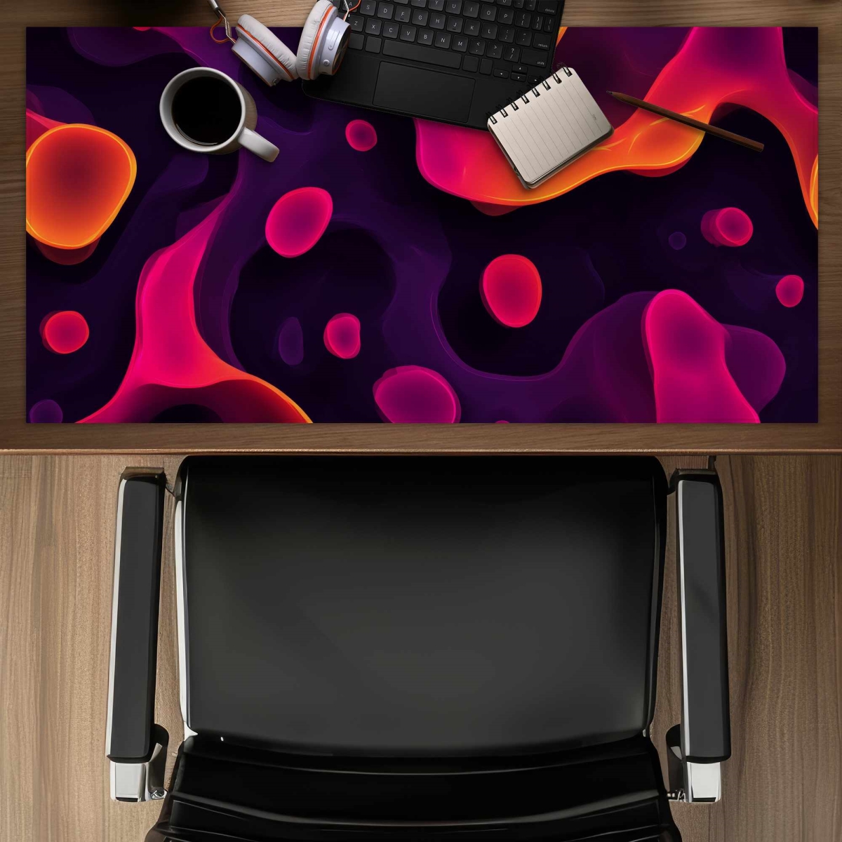 C1DM1531ATEBNR 16 x 32 in. Luminous Flow Veins Desk Mat - Stylish Home Decor Accessory