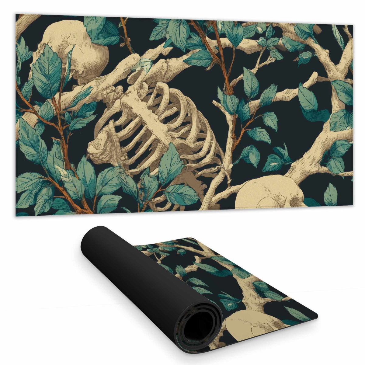 C1DM1531GUBBUF 16 x 32 in. Sticks and Skulls Desk Mat - Stylish Home Decor Accent