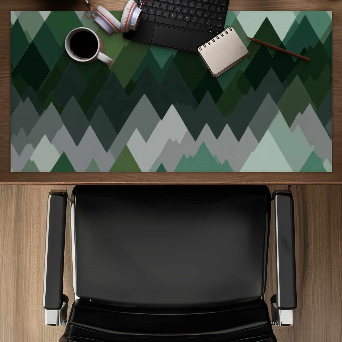 C1DM1531N98BWC 16 x 32 in. Evergreen Peaks Desk Mat - Stylish Home Decor Accessory