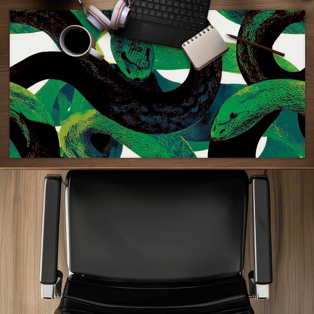 C1DM1531O82LHG 16 x 32 in. Emerald Coil Dance Desk Mat - Stylish Home Decor Accessory