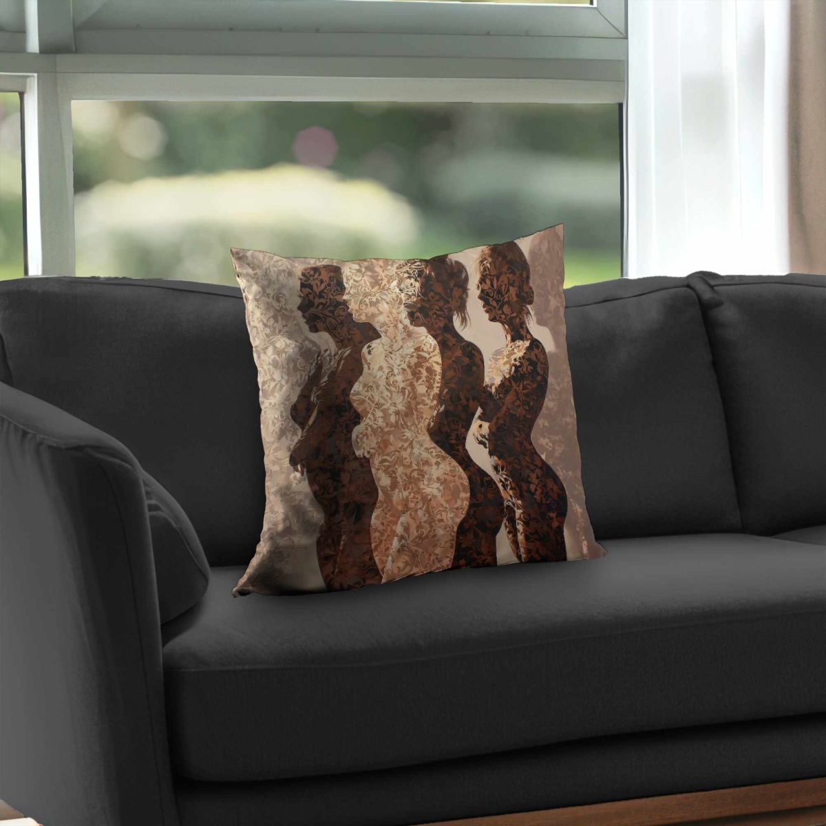 C1PC2020VXJKDB 20 x 20 in. Silhouettes Poly Twill Throw - Cozy Home Decor Blanket - Insert NOT included