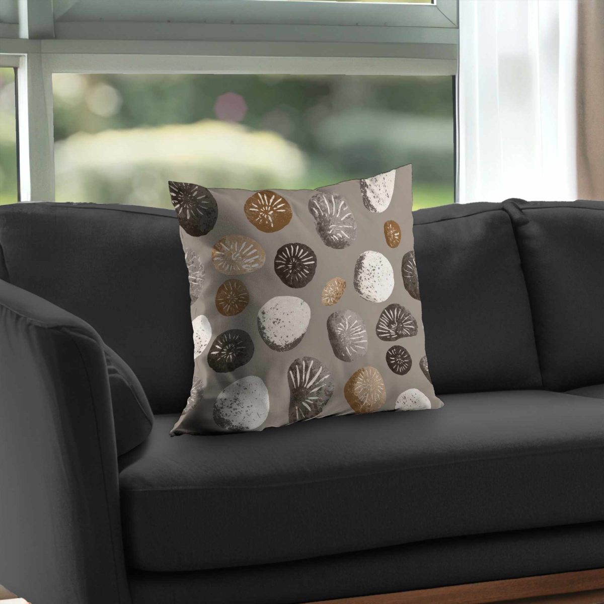 C1PC2020YUUHCA 20 x 20 in. Earthstone Echoes Poly Twill Throw - Cozy Home Decor - Insert NOT included