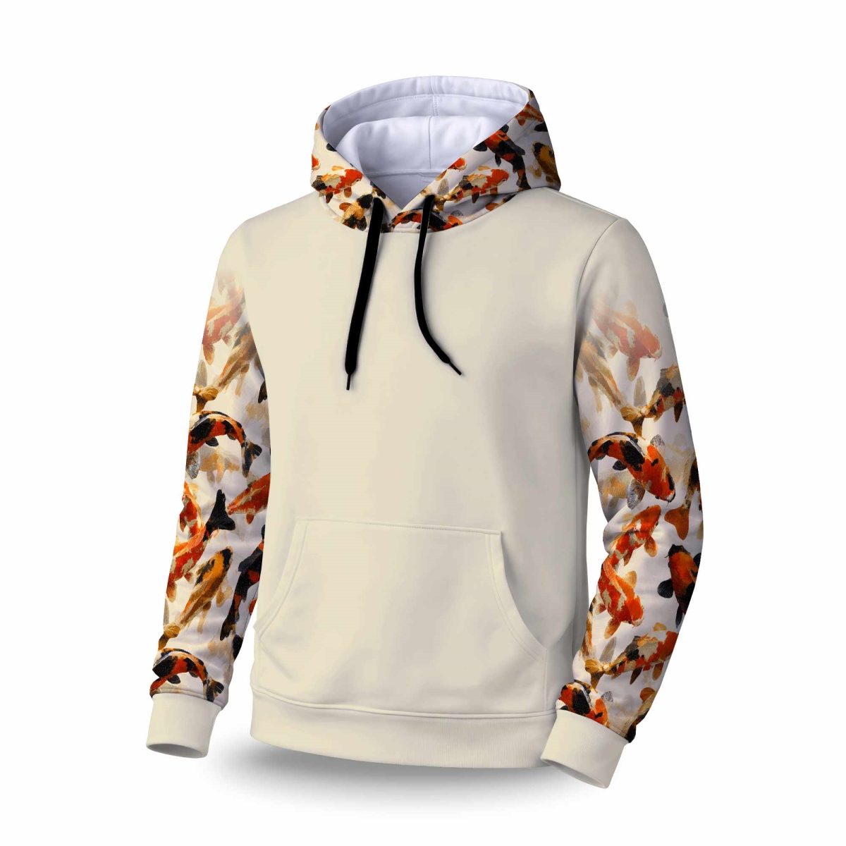 C1SPHSMLVJE3SS Koi Dance Flow Sleeve Pullover Hoodie - Stylish Apparel - Small