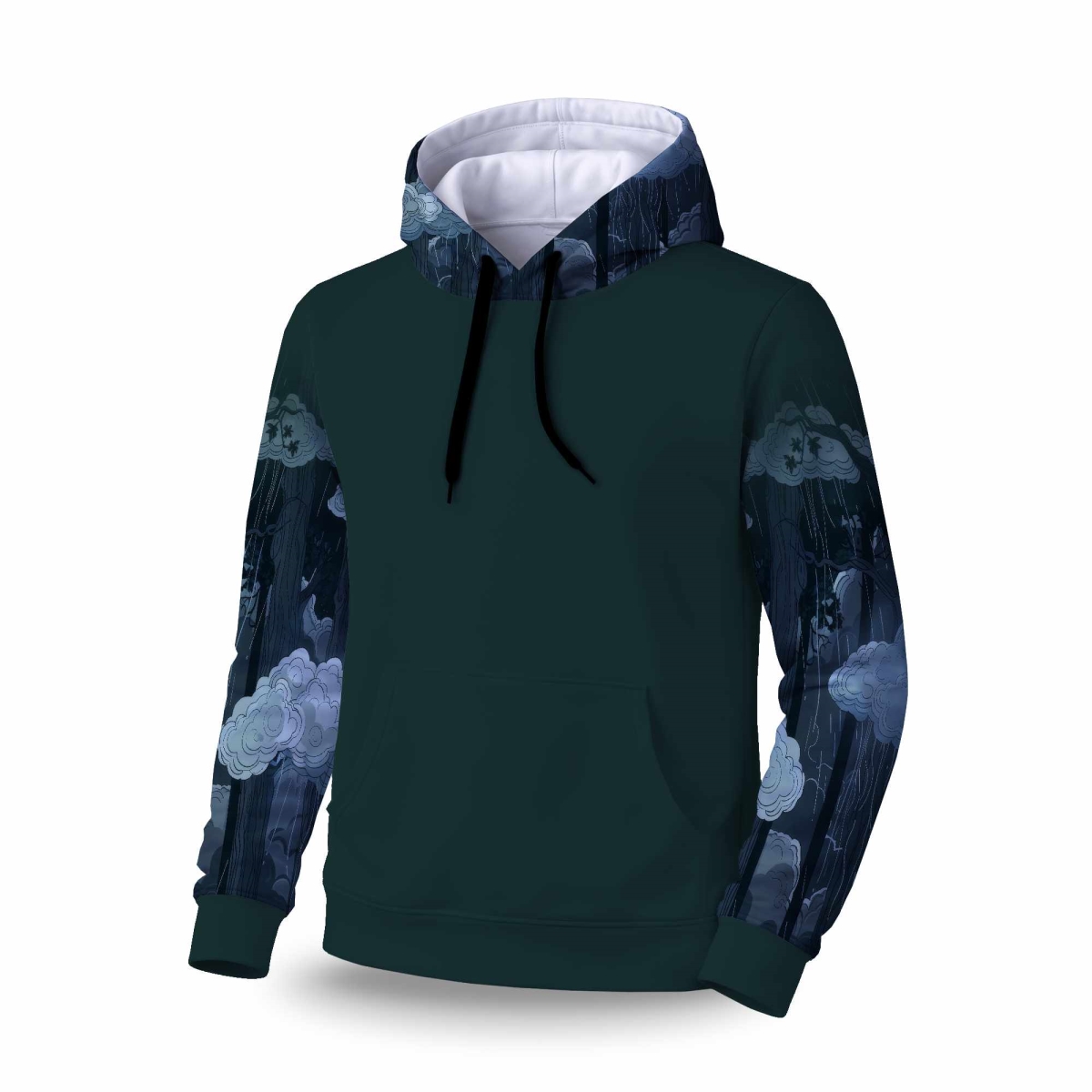 C1SPHMDM6LCRCK Sneaky Clouds Sleeve Pullover Hoodie - Stylish Apparel - Medium
