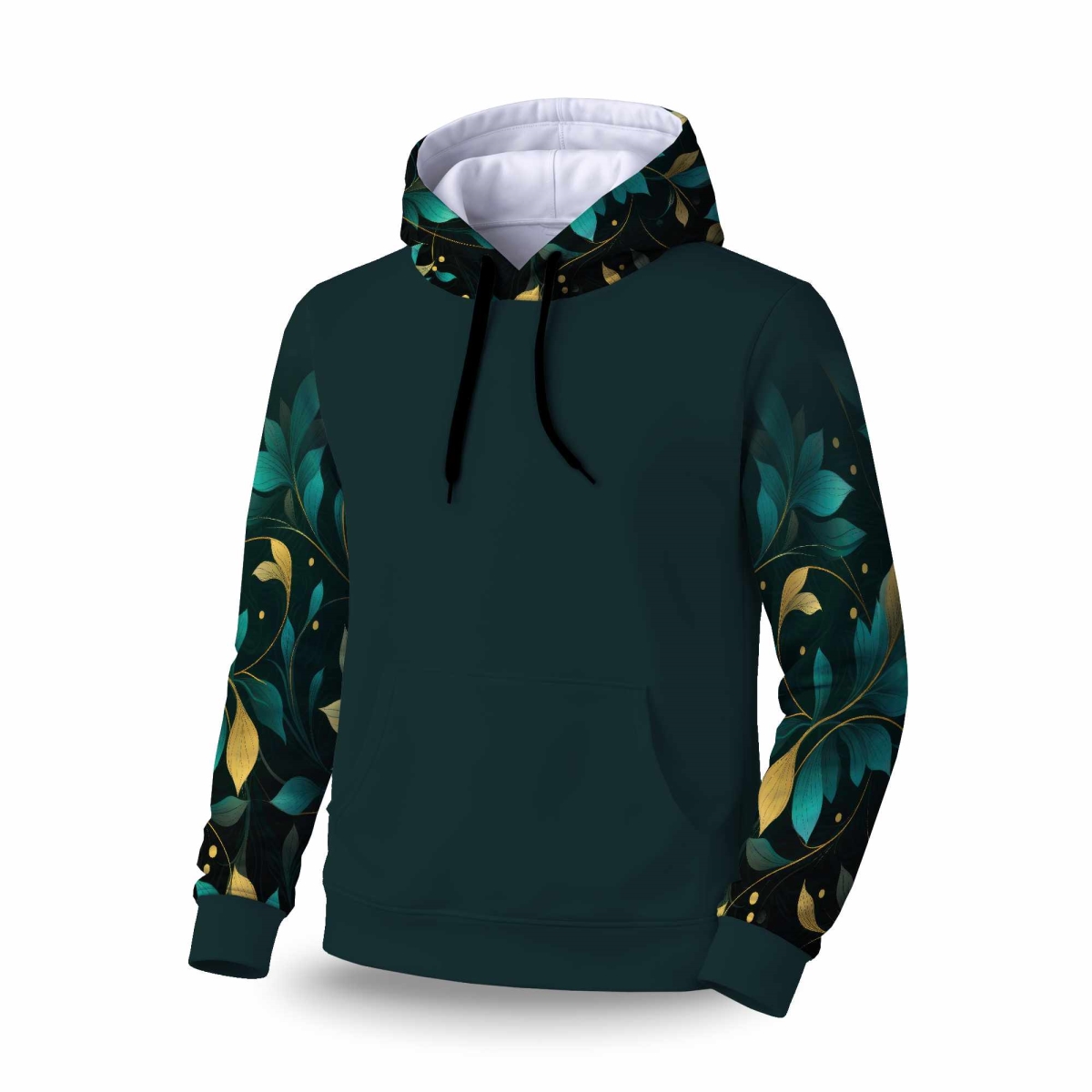 C1SPHMDMBLBGUE Twirling Twigs Sleeve Pullover Hoodie - Stylish Apparel - Medium