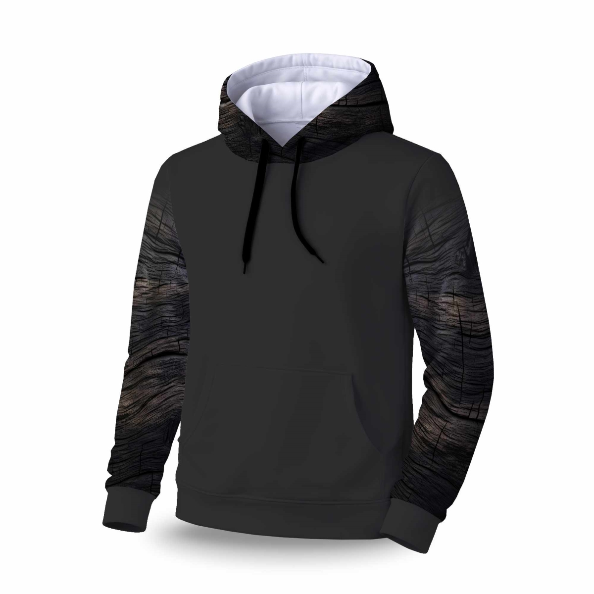 C1SPHMDMDHD084 Dark Wood Sleeve Pullover Hoodie - Stylish Apparel - Medium