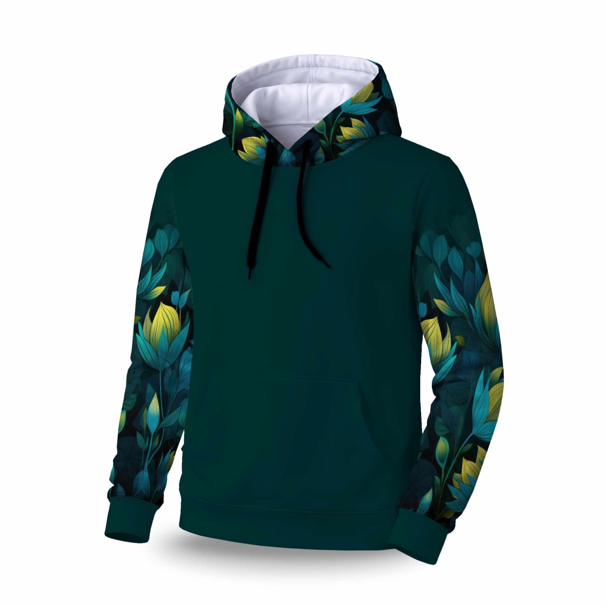 C1SPHMDMKVKXZ1 Intense Bloom Sleeve Pullover Hoodie - Stylish Apparel - Medium