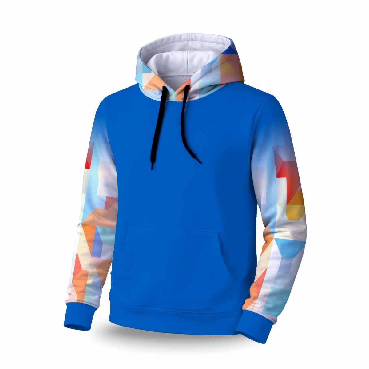 C1SPHMDMM812A1 Geometric Cadence Sleeve Pullover Hoodie - Stylish Apparel - Medium