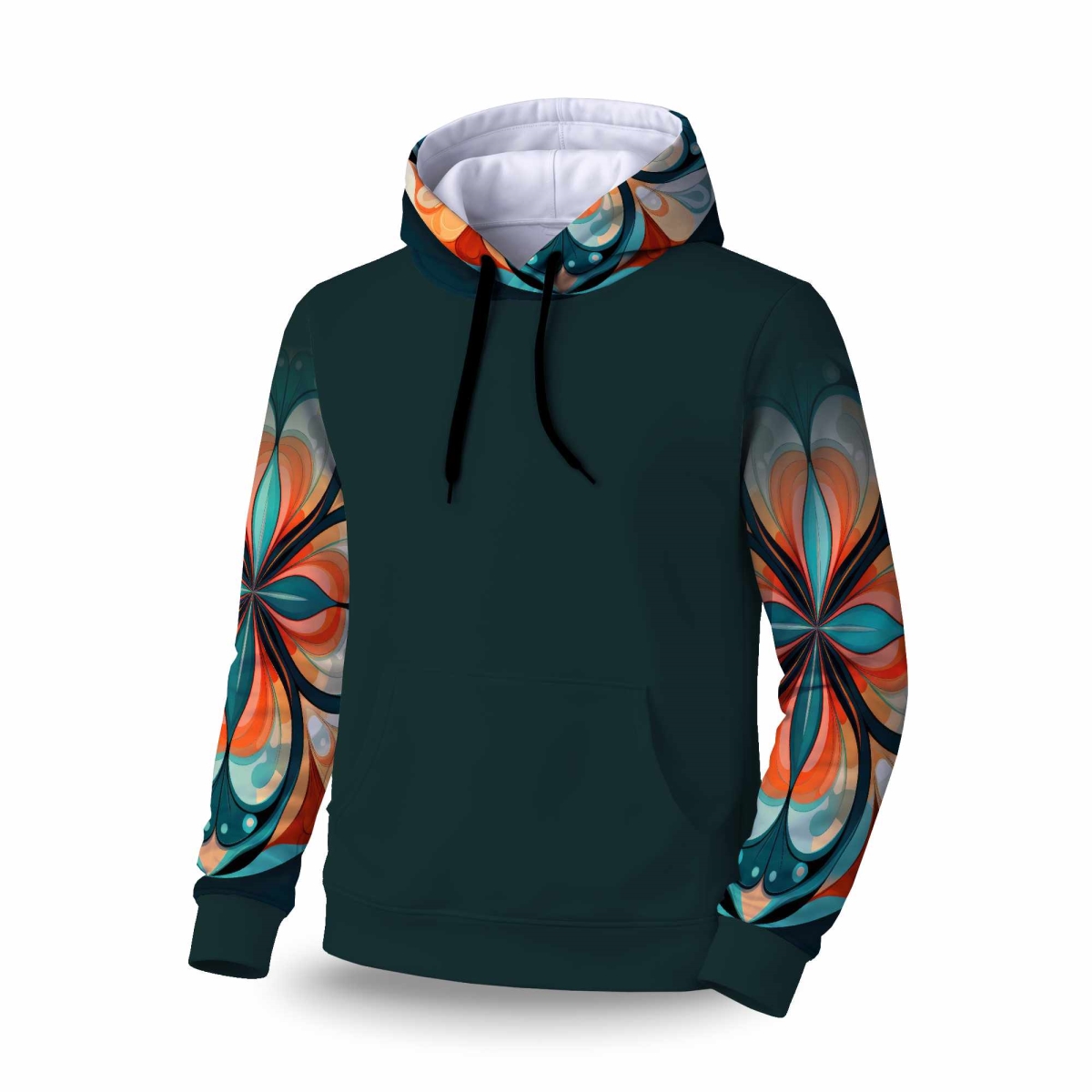 C1SPHMDMO3EGKC Peaceful Mandala Sleeve Pullover Hoodie - Stylish Apparel - Medium