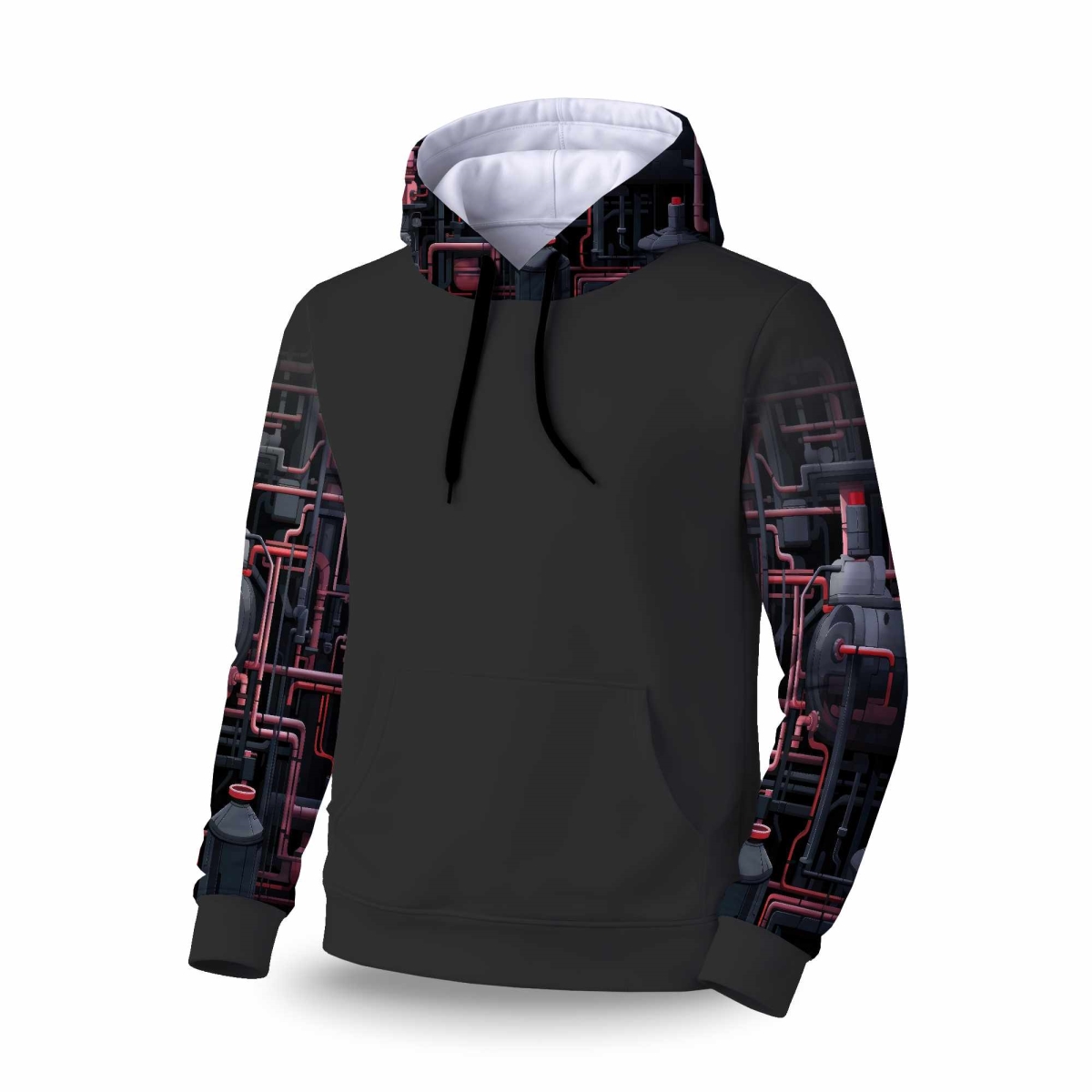C1SPHMDMVFAAP2 Dark Pipes Sleeve Pullover Hoodie - Stylish Apparel - Medium