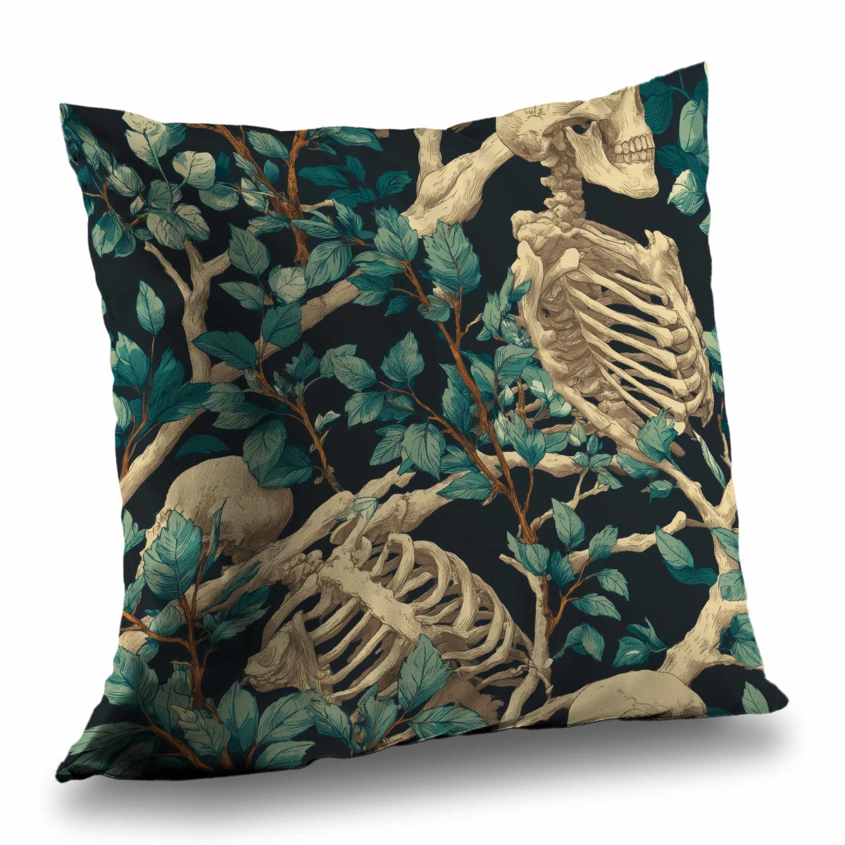 C1PT2626WWMX3B 26 x 26 in. Sticks and Skulls Poly Twill Throw Pillow - Home Decor - Insert Included